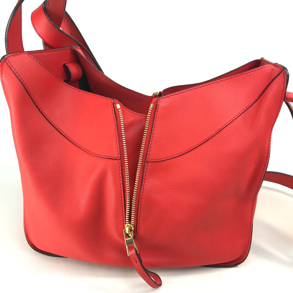Loewe Handbag 387.30.N60 Leather Red Hammock Small Logo Women