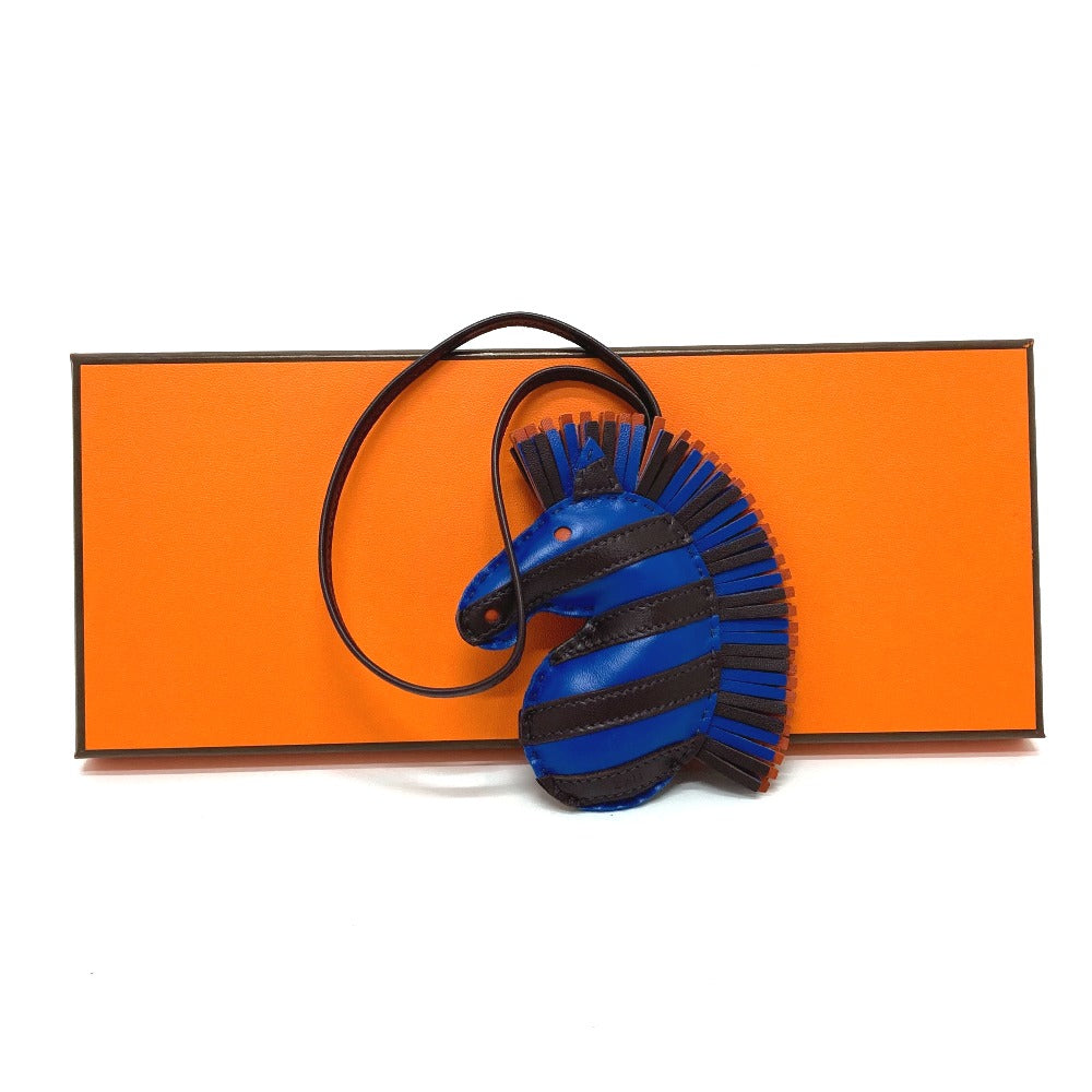 Hermes Bag Charm Anyo Miro Blue Zebra Gee Gee Savannah Women