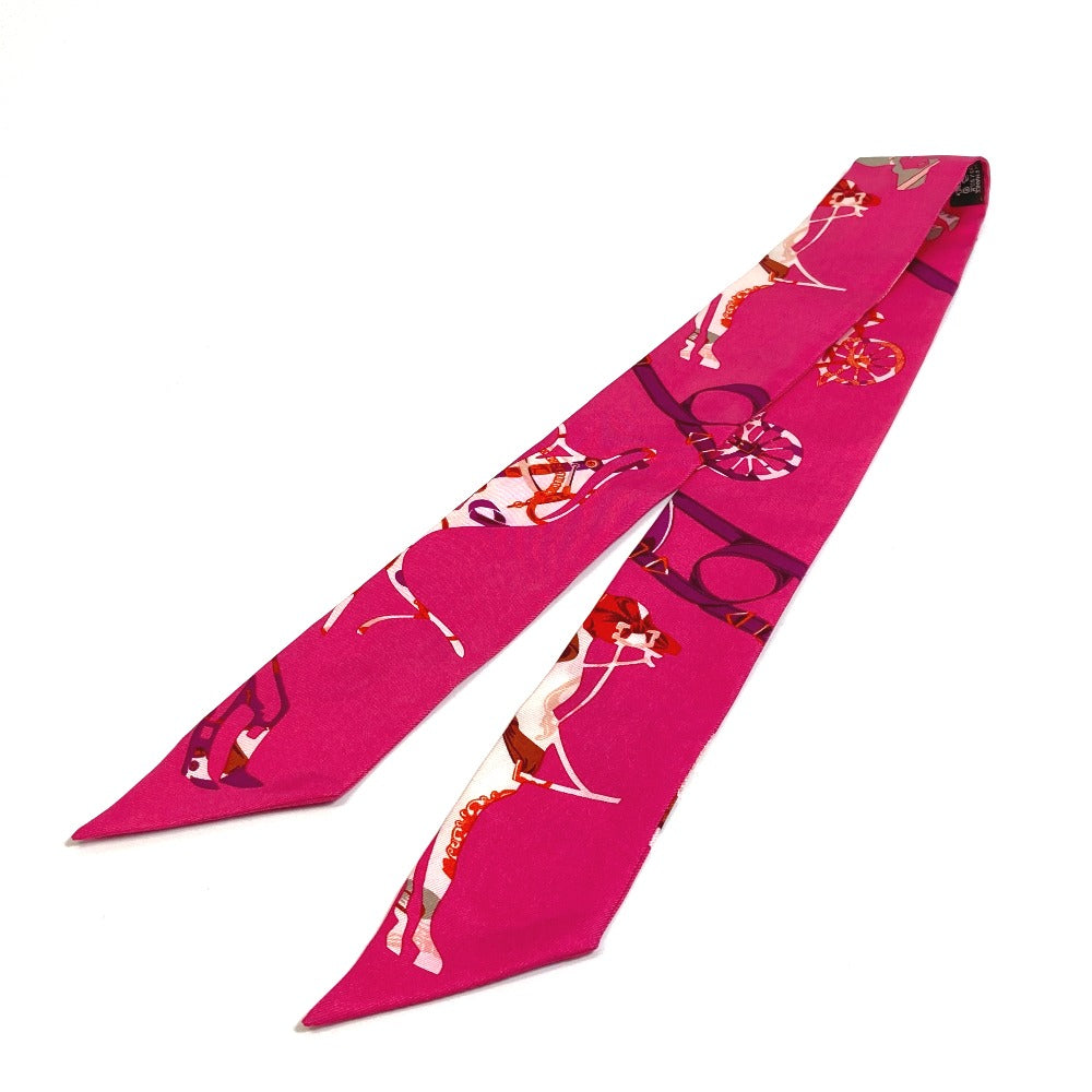 Hermes Scarf Silk Pink Fashion Accessories Overall Handle Women