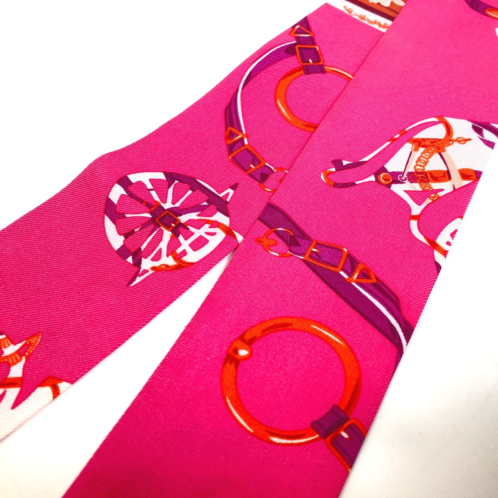 Hermes Scarf Silk Pink Fashion Accessories Overall Handle Women