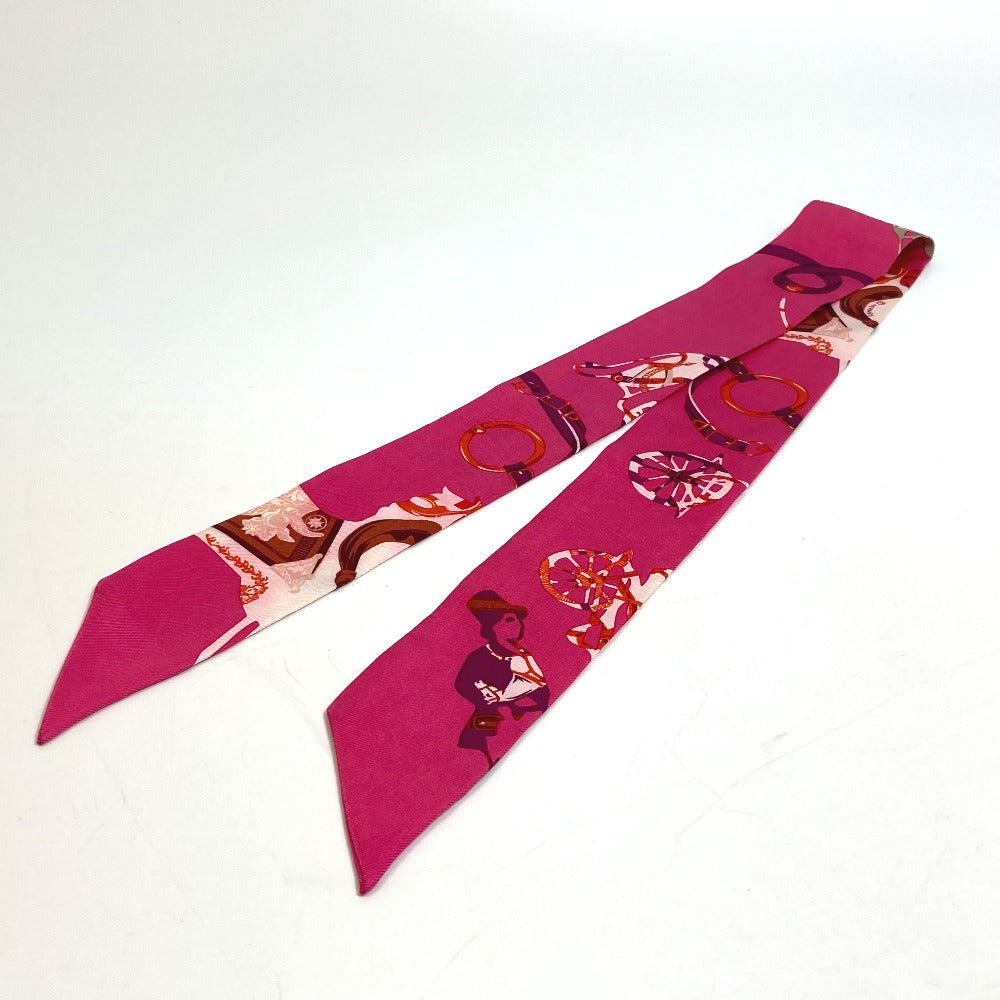 Hermes Scarf Silk Pink Fashion Accessories Overall Handle Women