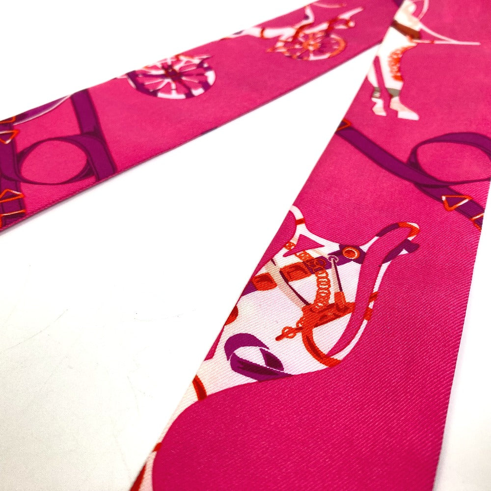 Hermes Scarf Silk Pink Fashion Accessories Overall Handle Women