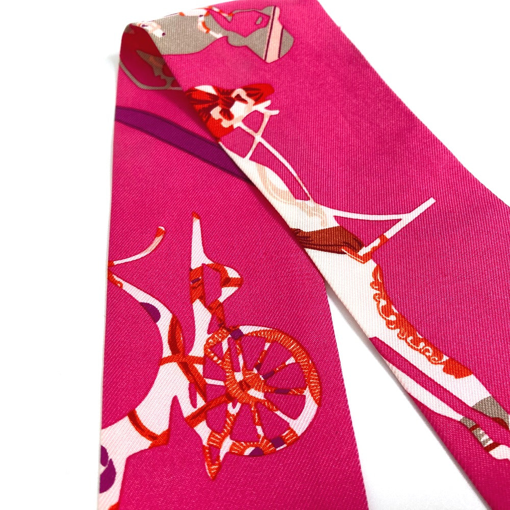 Hermes Scarf Silk Pink Fashion Accessories Overall Handle Women