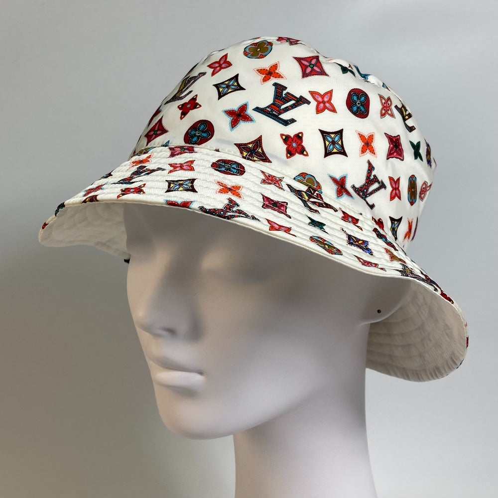 Louis Vuitton Hat M76718 Nylon White X Multicolor Monogram Bob Lovely Gram Unisex(Unisex) S