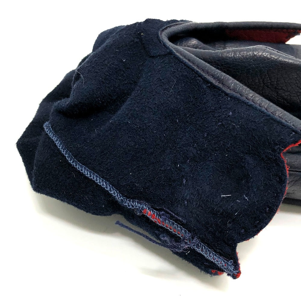 Hermes Glove Leather Navy / Red Fashion Accessories Apparel Women 6