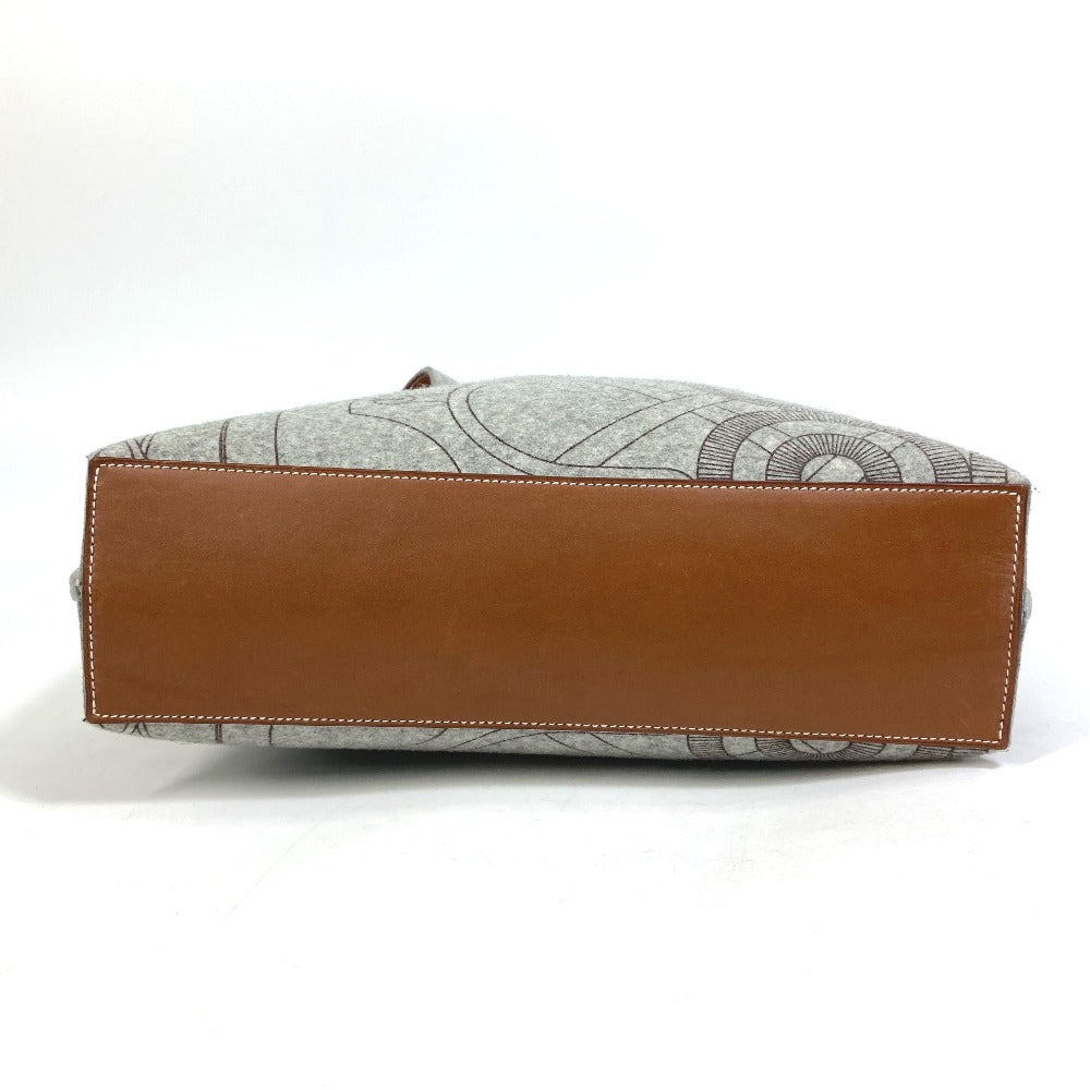 Hermes Tote Bag Felt, Leather Gray Shoulder Bag Shoulder Bag Tote Bag Women