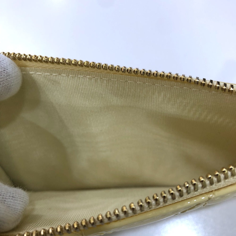 Dior Coin Case Enamel Beige Canage Card Case Card Case Women