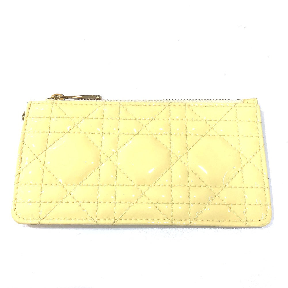 Dior Coin Case Enamel Beige Canage Card Case Card Case Women