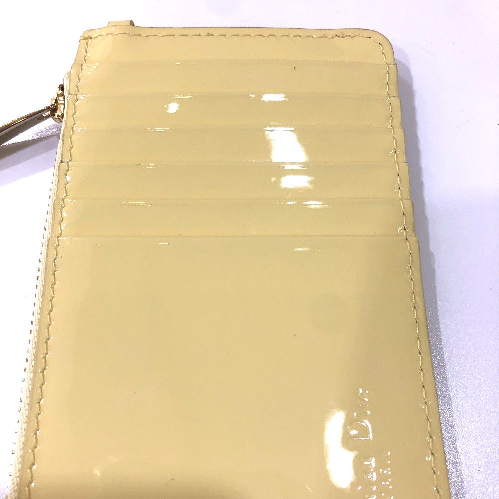 Dior Coin Case Enamel Beige Canage Card Case Card Case Women