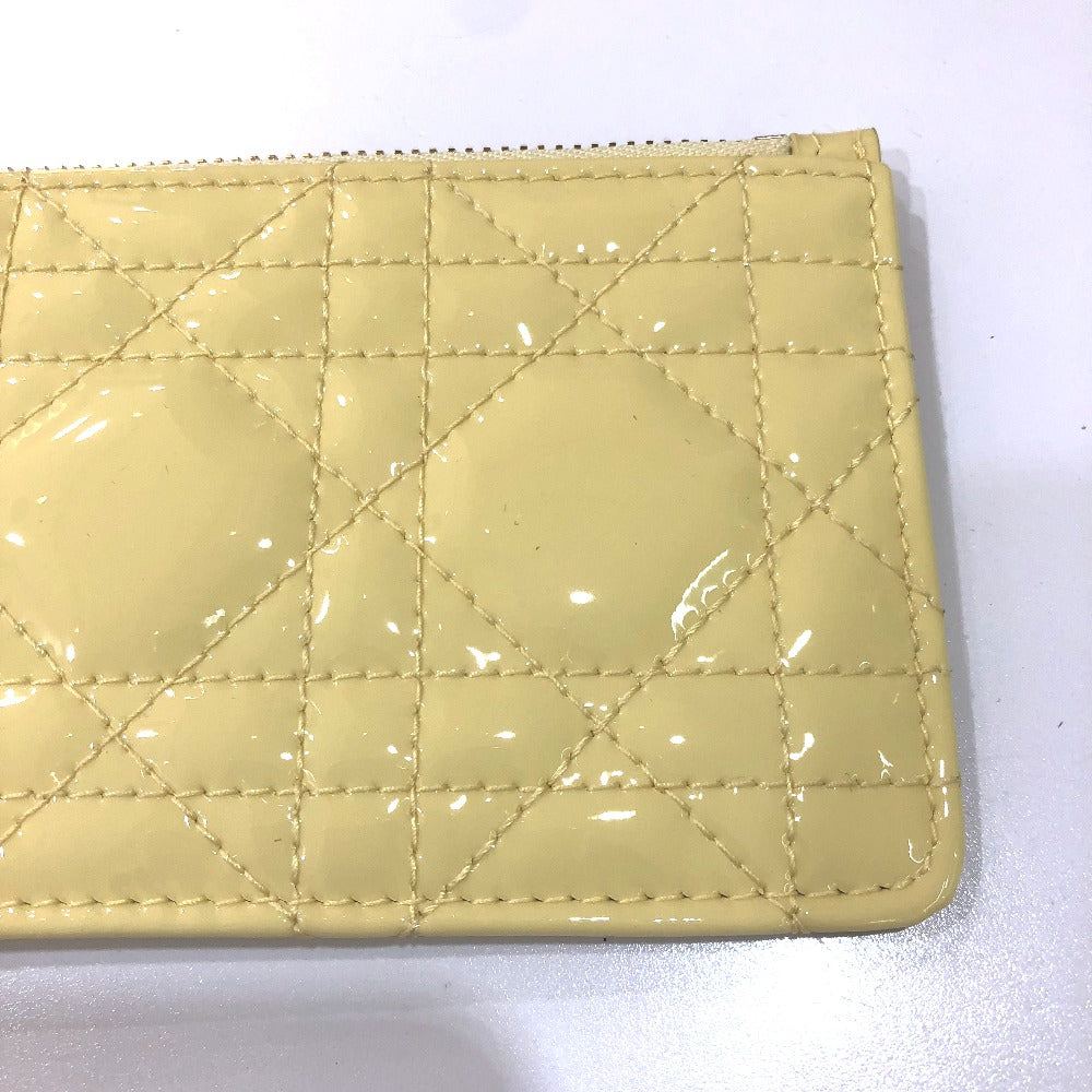 Dior Coin Case Enamel Beige Canage Card Case Card Case Women