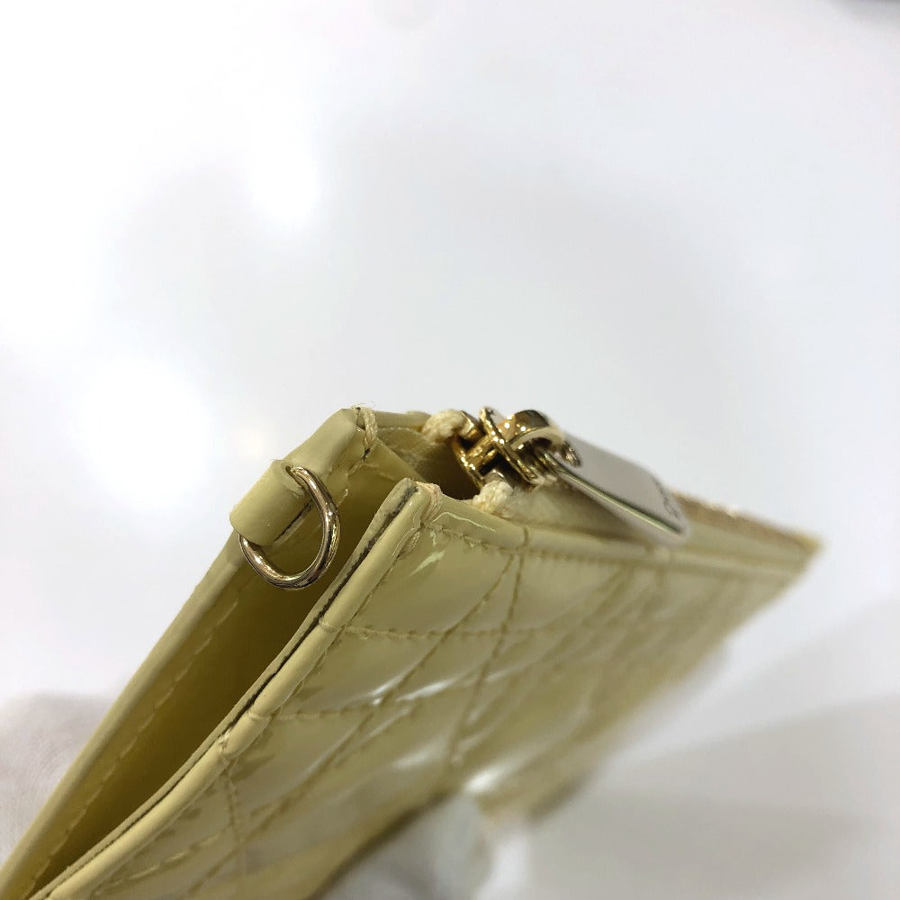 Dior Coin Case Enamel Beige Canage Card Case Card Case Women