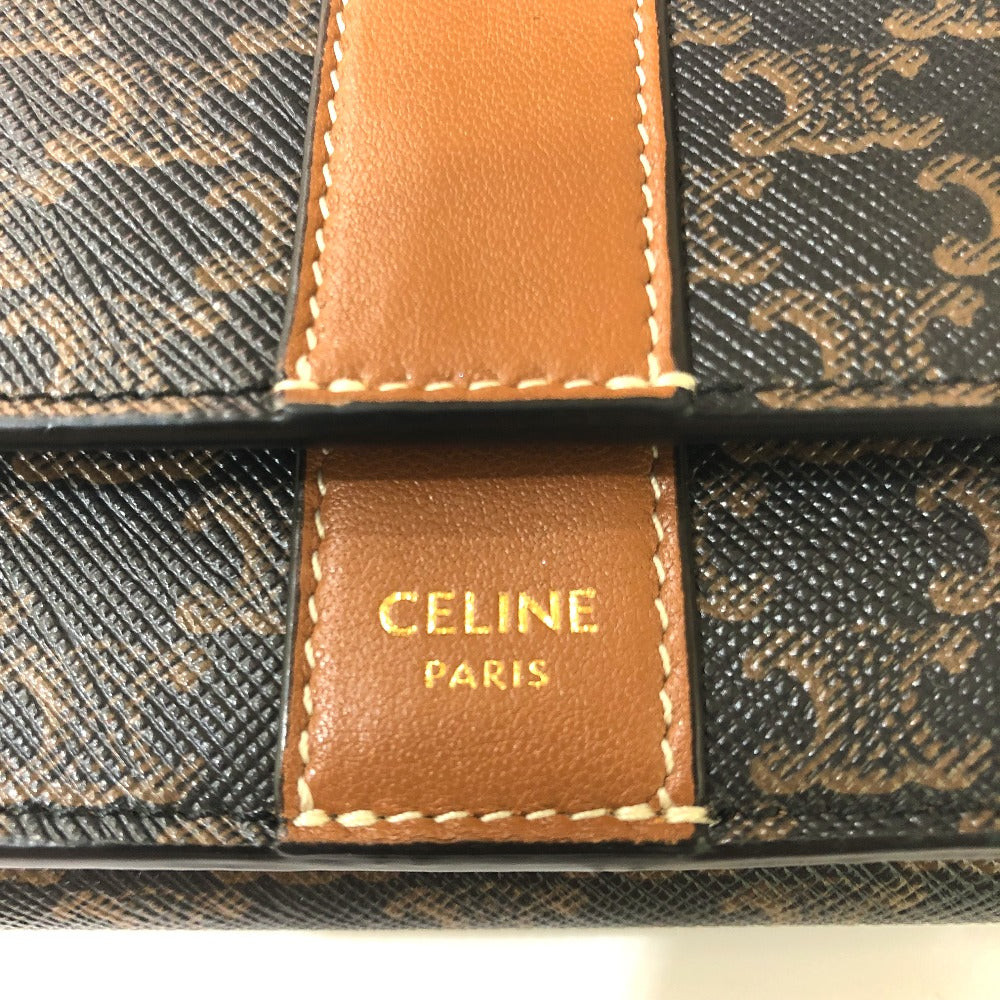 Celine Trifold Wallet Pvc / Leather Brown Triomphe Small Trifold Women