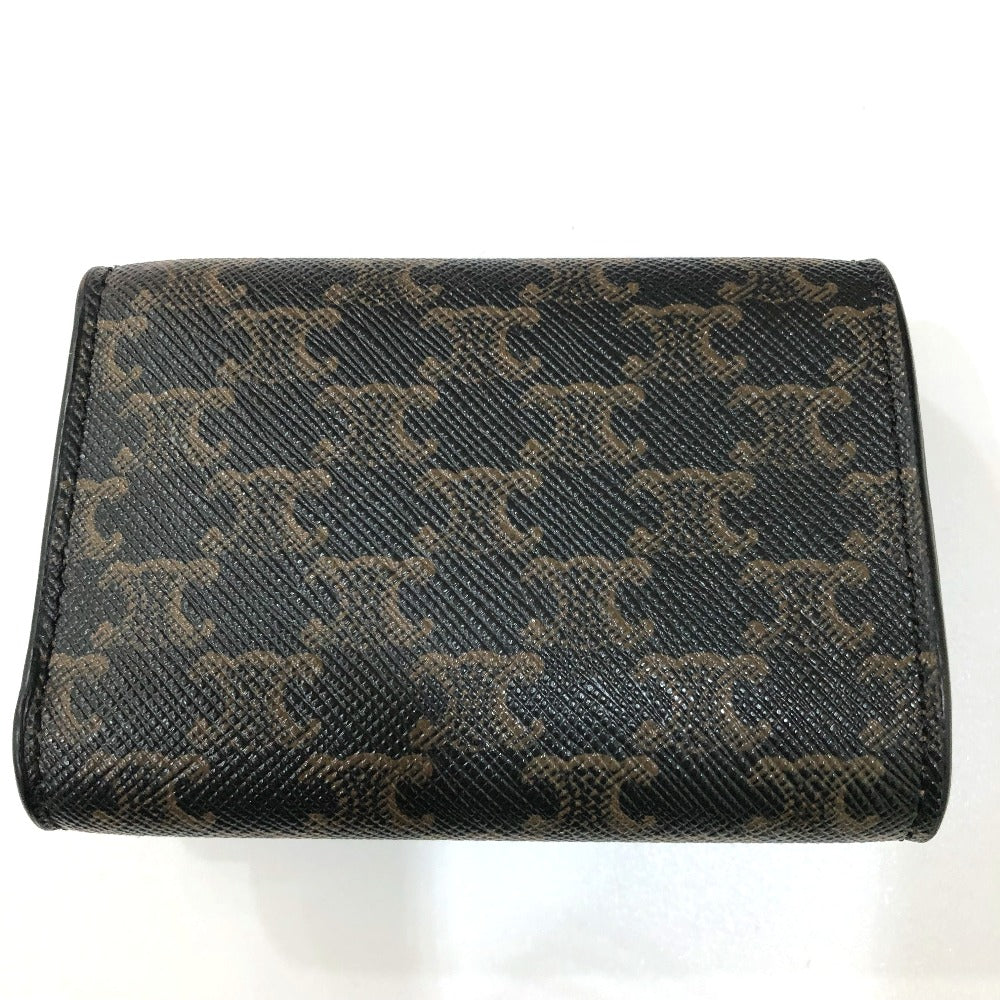 Celine Trifold Wallet Pvc / Leather Brown Triomphe Small Trifold Women