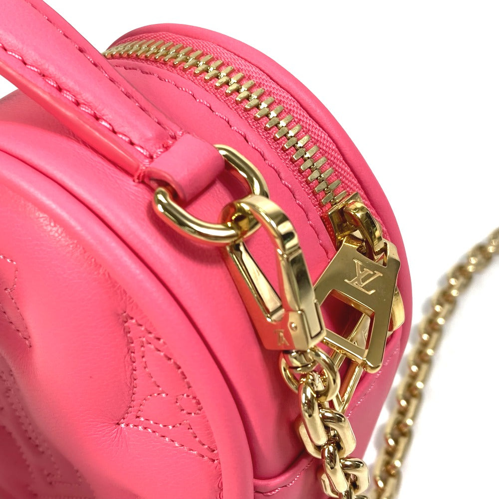 Louis Vuitton Shoulder Bag M81893 Leather Pink Monogram Bubblegram Pop My Heart Pouch Women