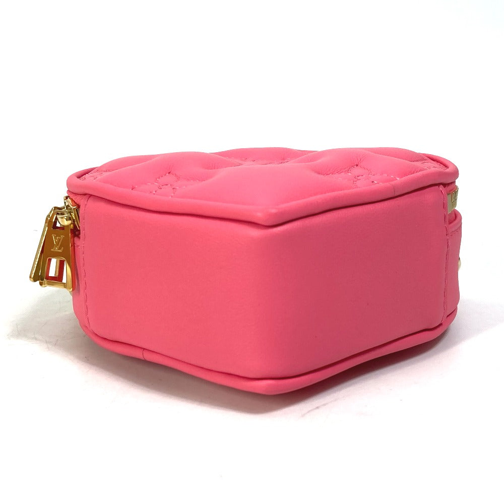 Louis Vuitton Shoulder Bag M81893 Leather Pink Monogram Bubblegram Pop My Heart Pouch Women