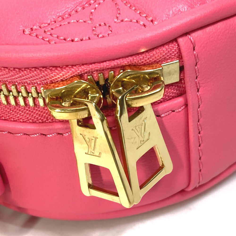Louis Vuitton Shoulder Bag M81893 Leather Pink Monogram Bubblegram Pop My Heart Pouch Women