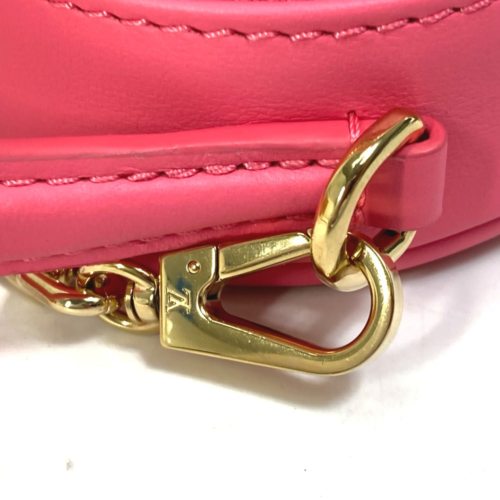 Louis Vuitton Shoulder Bag M81893 Leather Pink Monogram Bubblegram Pop My Heart Pouch Women