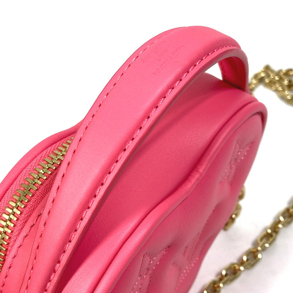 Louis Vuitton Shoulder Bag M81893 Leather Pink Monogram Bubblegram Pop My Heart Pouch Women