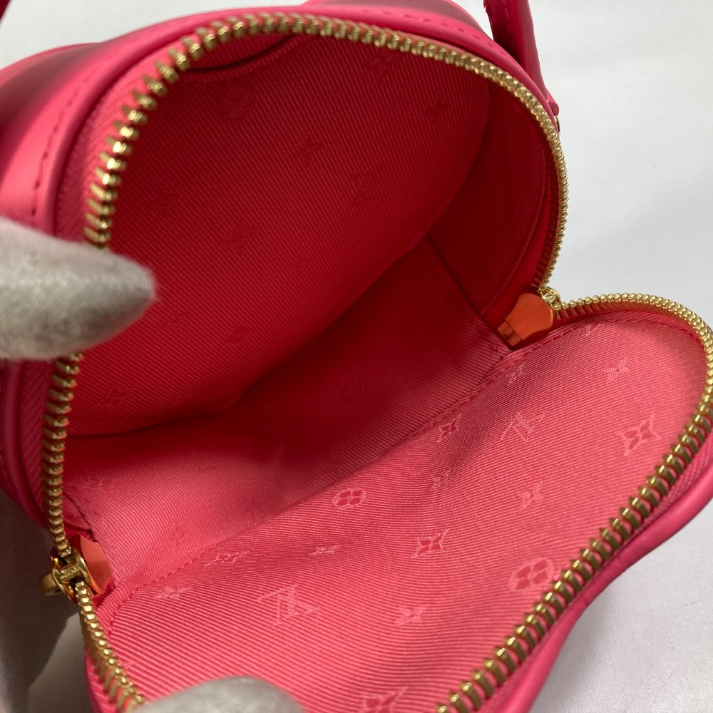 Louis Vuitton Shoulder Bag M81893 Leather Pink Monogram Bubblegram Pop My Heart Pouch Women
