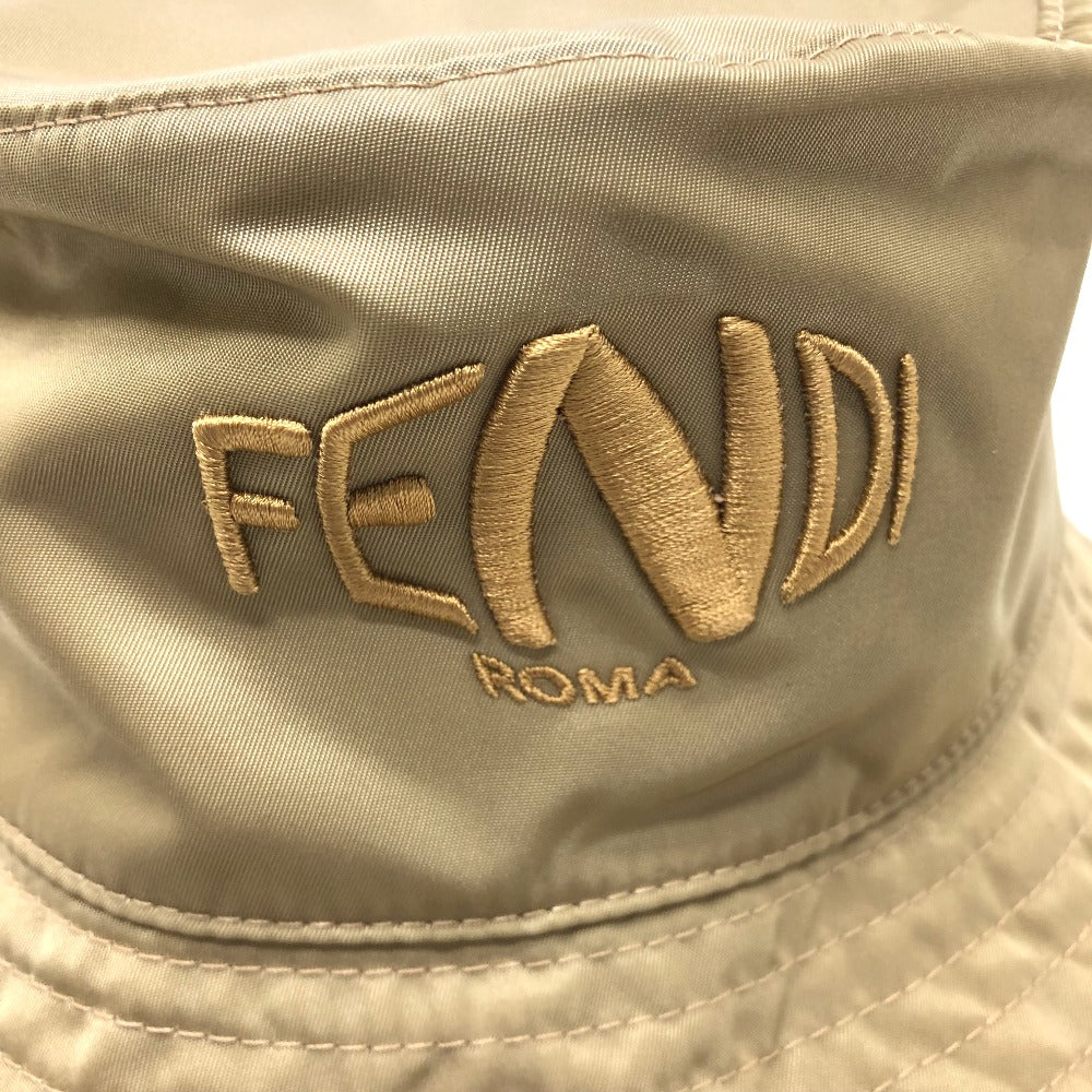 Fendi Hat Nylon Beige / Multicolor Zucca Reversible Mens