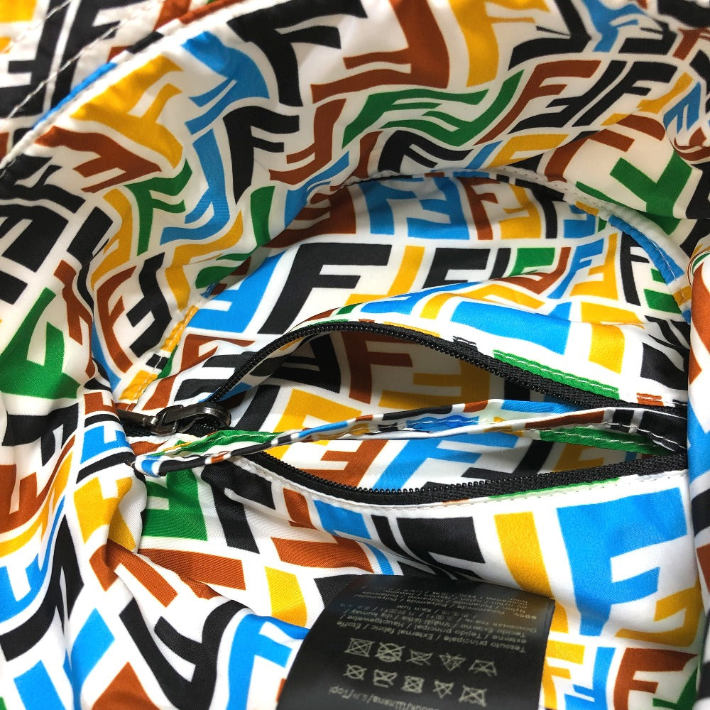 Fendi Hat Nylon Beige / Multicolor Zucca Reversible Mens