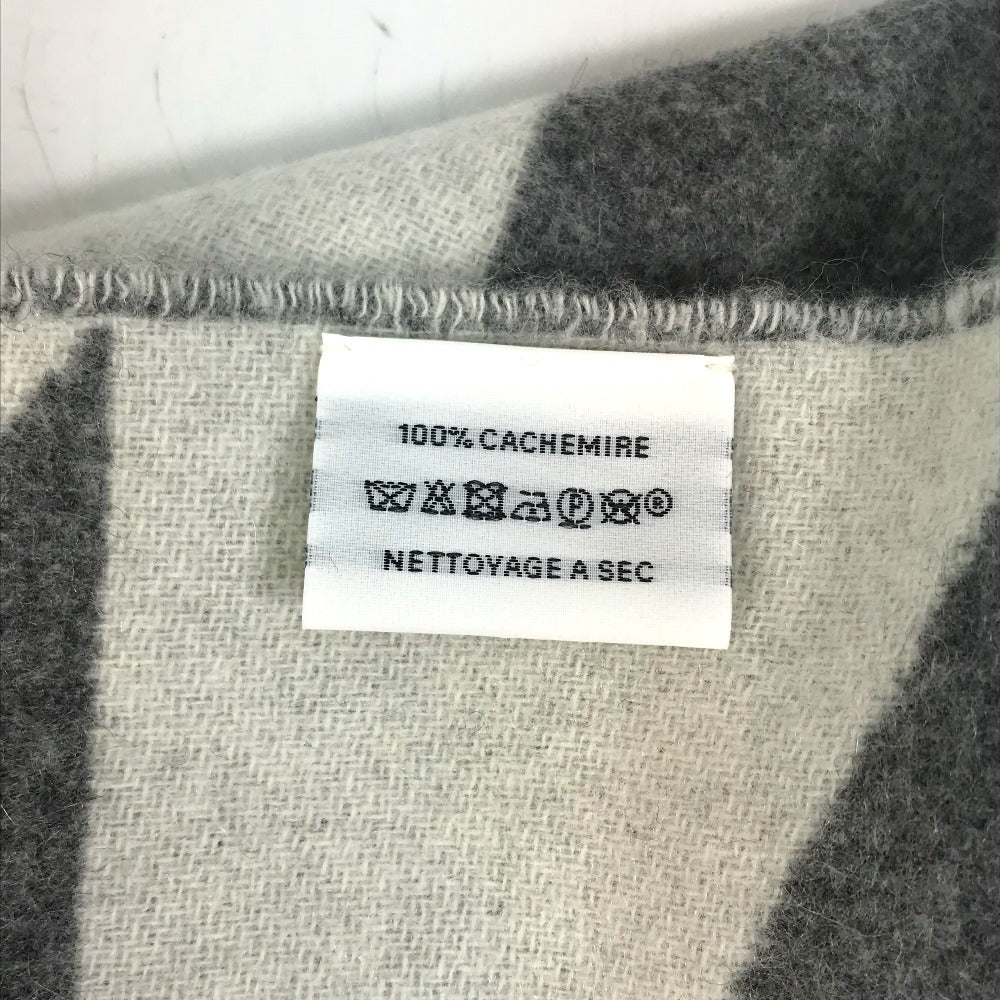 Hermes Scarf Cashmere Gray X White Kazak Optic Women