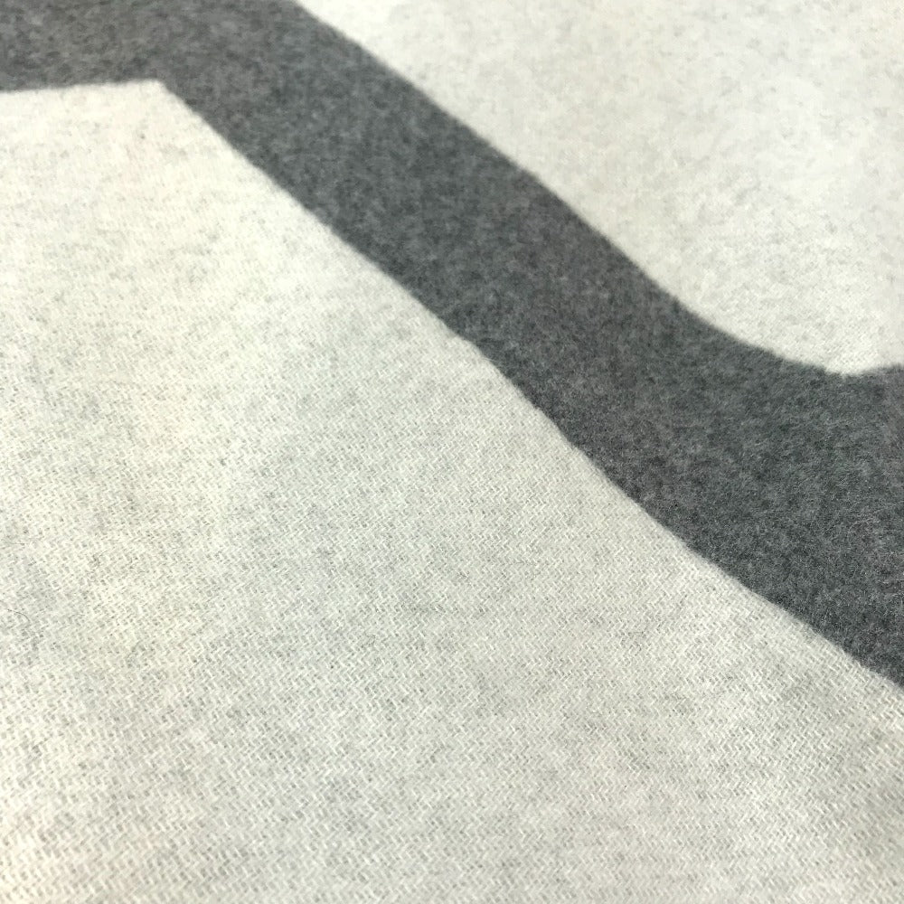 Hermes Scarf Cashmere Gray X White Kazak Optic Women