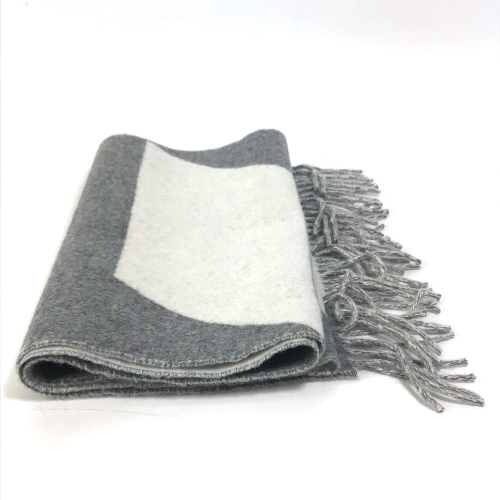 Hermes Scarf Cashmere Gray X White Kazak Optic Women