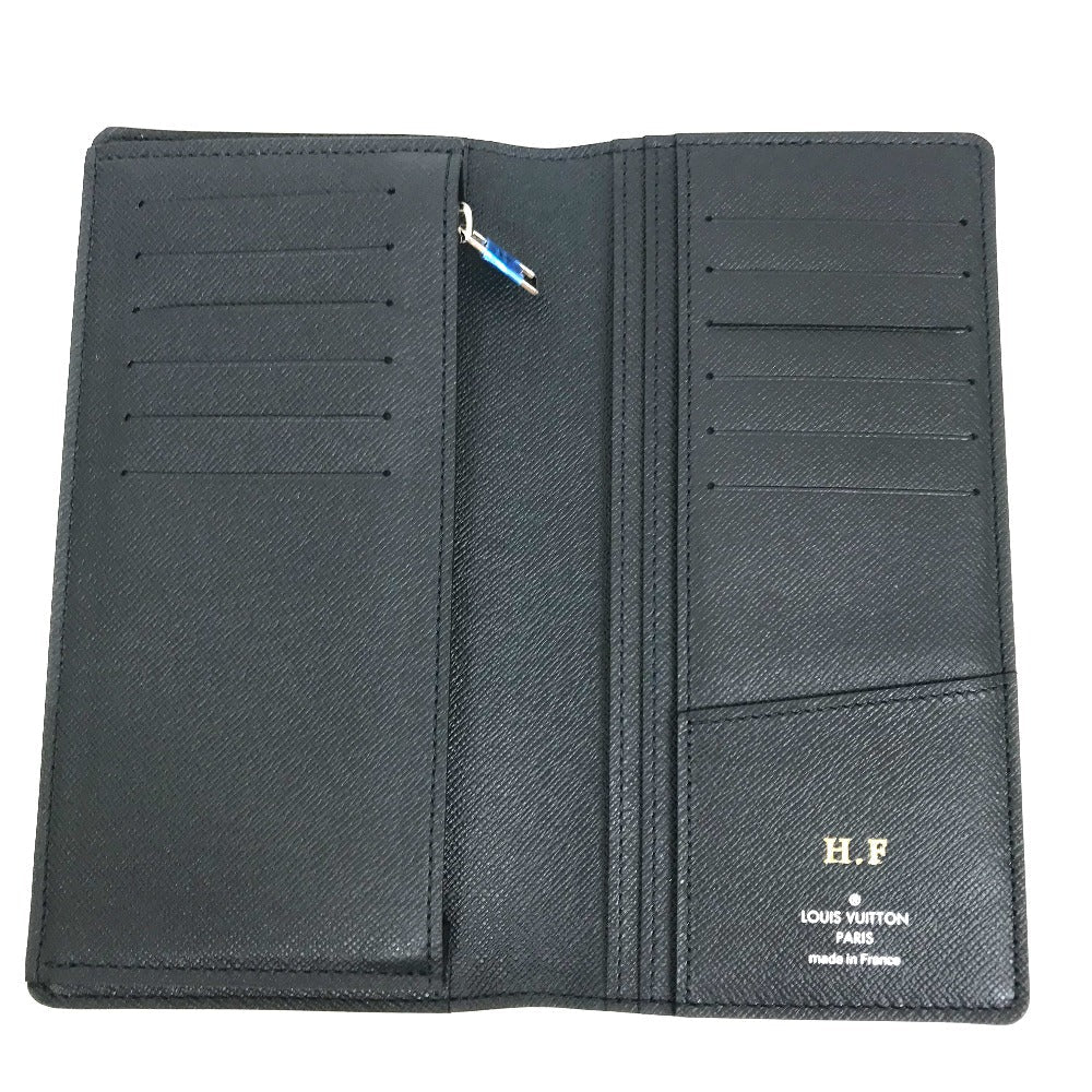 Louis Vuitton Long Wallet Purse M30502 Taiga Leather Dark Navy Type Taiga Portefeuille Braza Mens