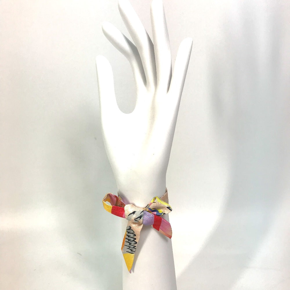 Hermes Scarf Silk Multicolor Allover Marble Silk Twilly Doll Women