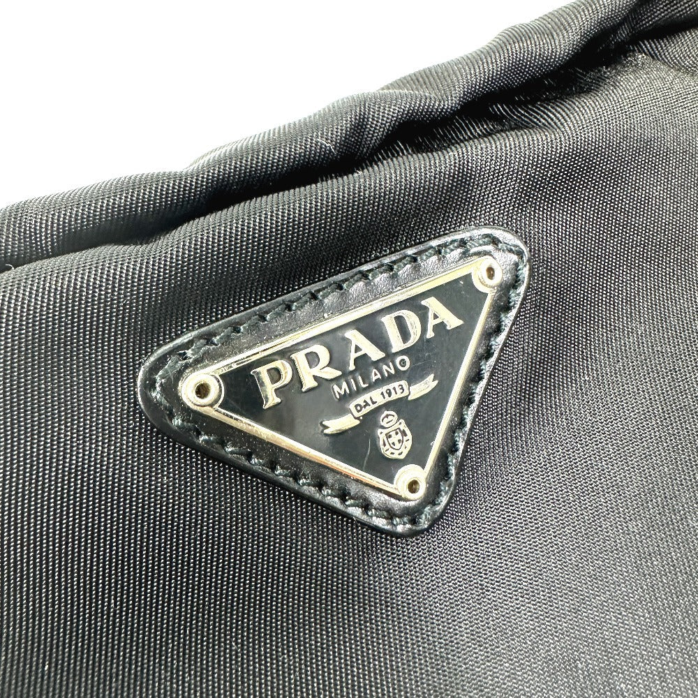 Prada Pouch Nm340X Nylon Black Triangle Logo Plate Women