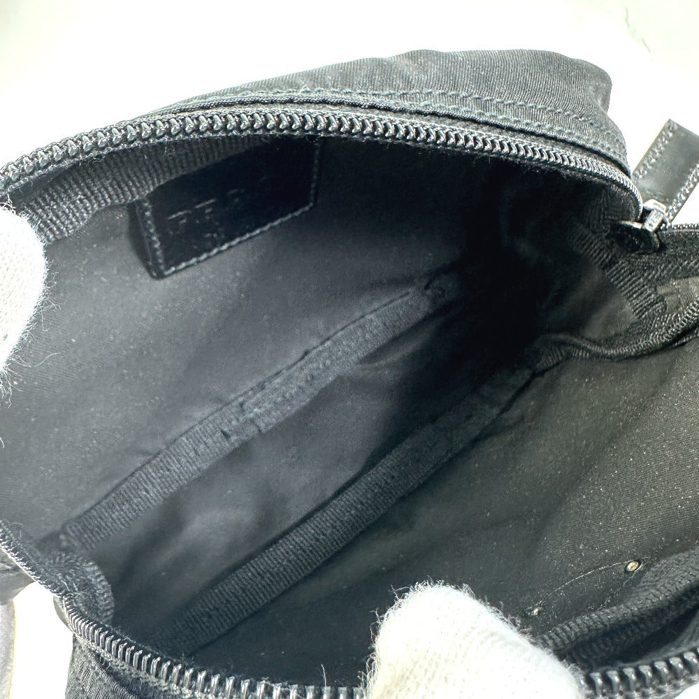 Prada Pouch Nm340X Nylon Black Triangle Logo Plate Women