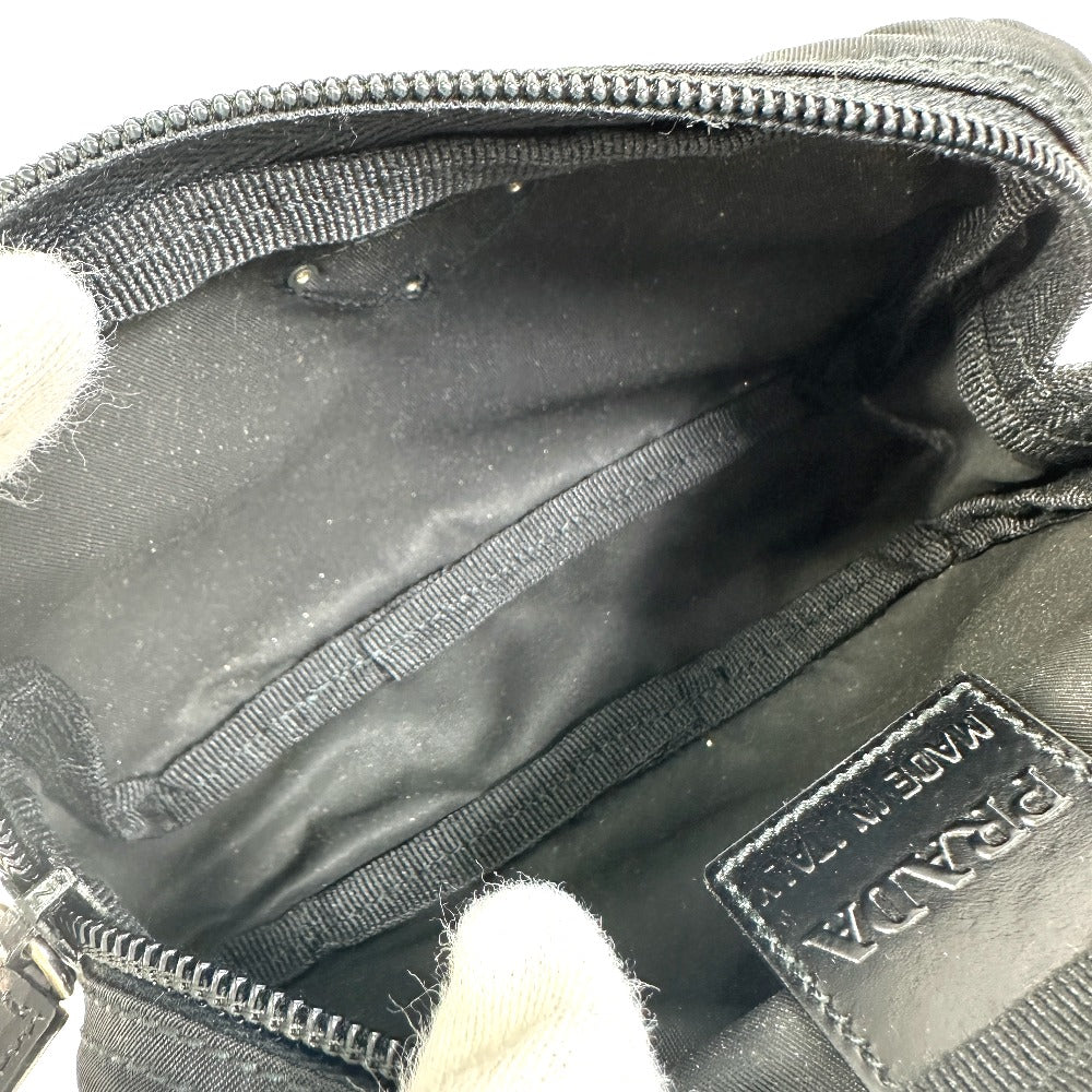 Prada Pouch Nm340X Nylon Black Triangle Logo Plate Women
