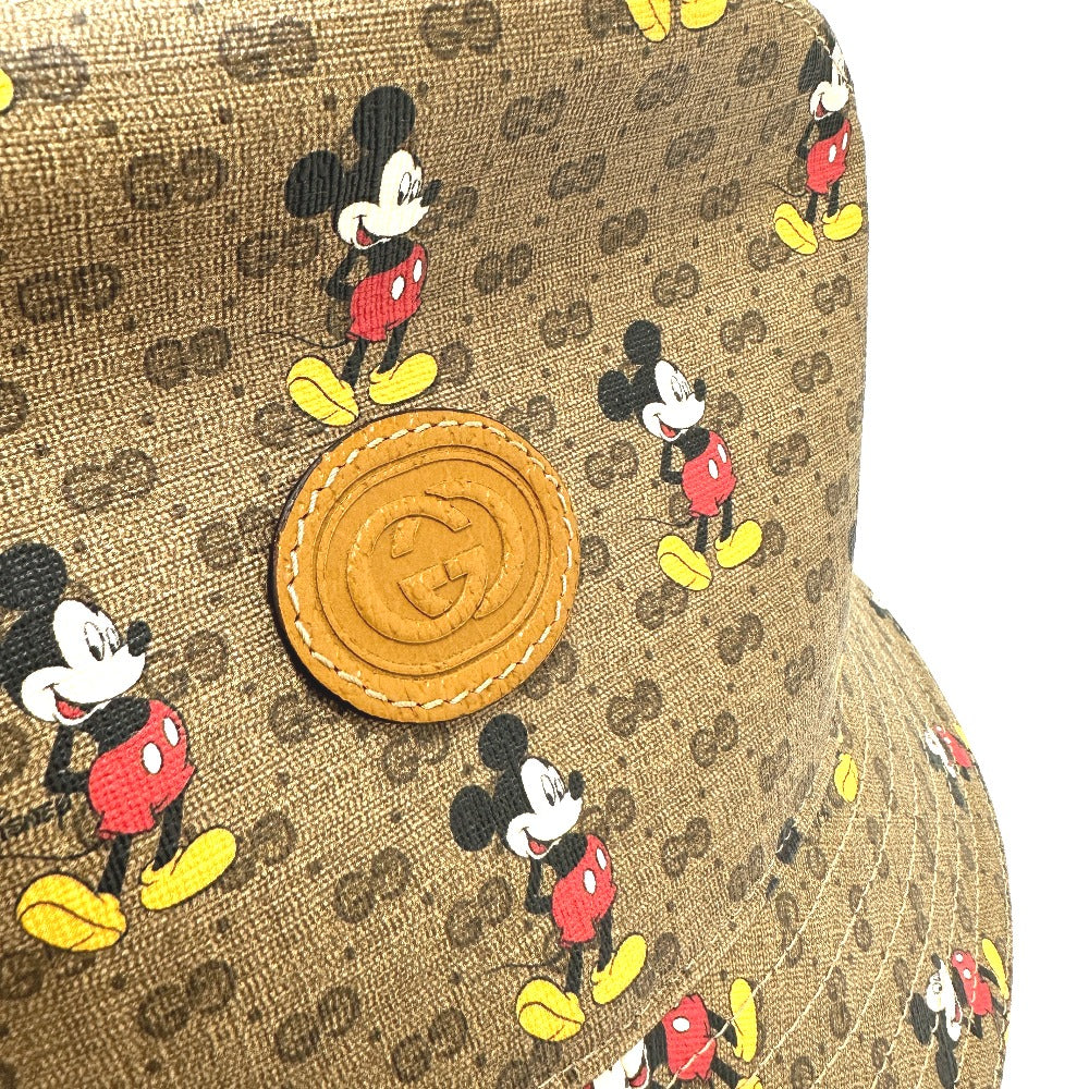 Gucci Hat 602978 Gg Supreme Canvas Brown Mini Gg Disney Mickey Mouse Unisex(Unisex) L