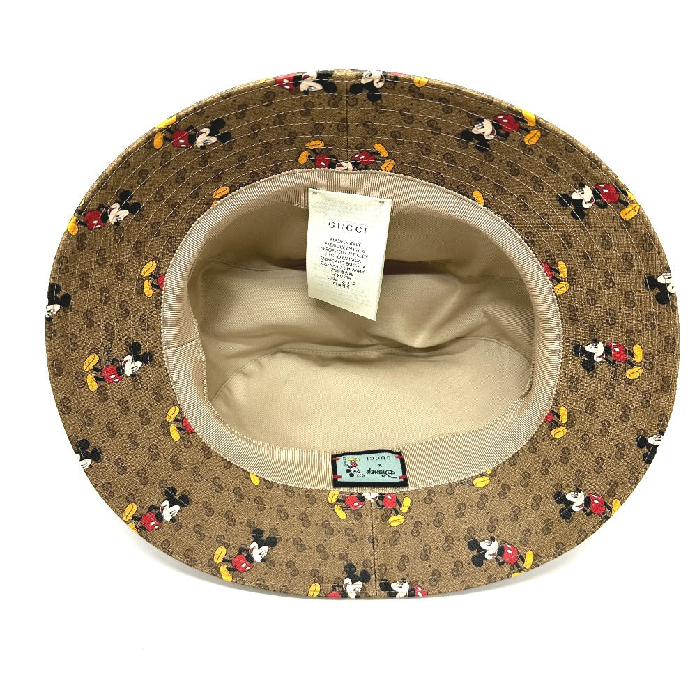 Gucci Hat 602978 Gg Supreme Canvas Brown Mini Gg Disney Mickey Mouse Unisex(Unisex) L