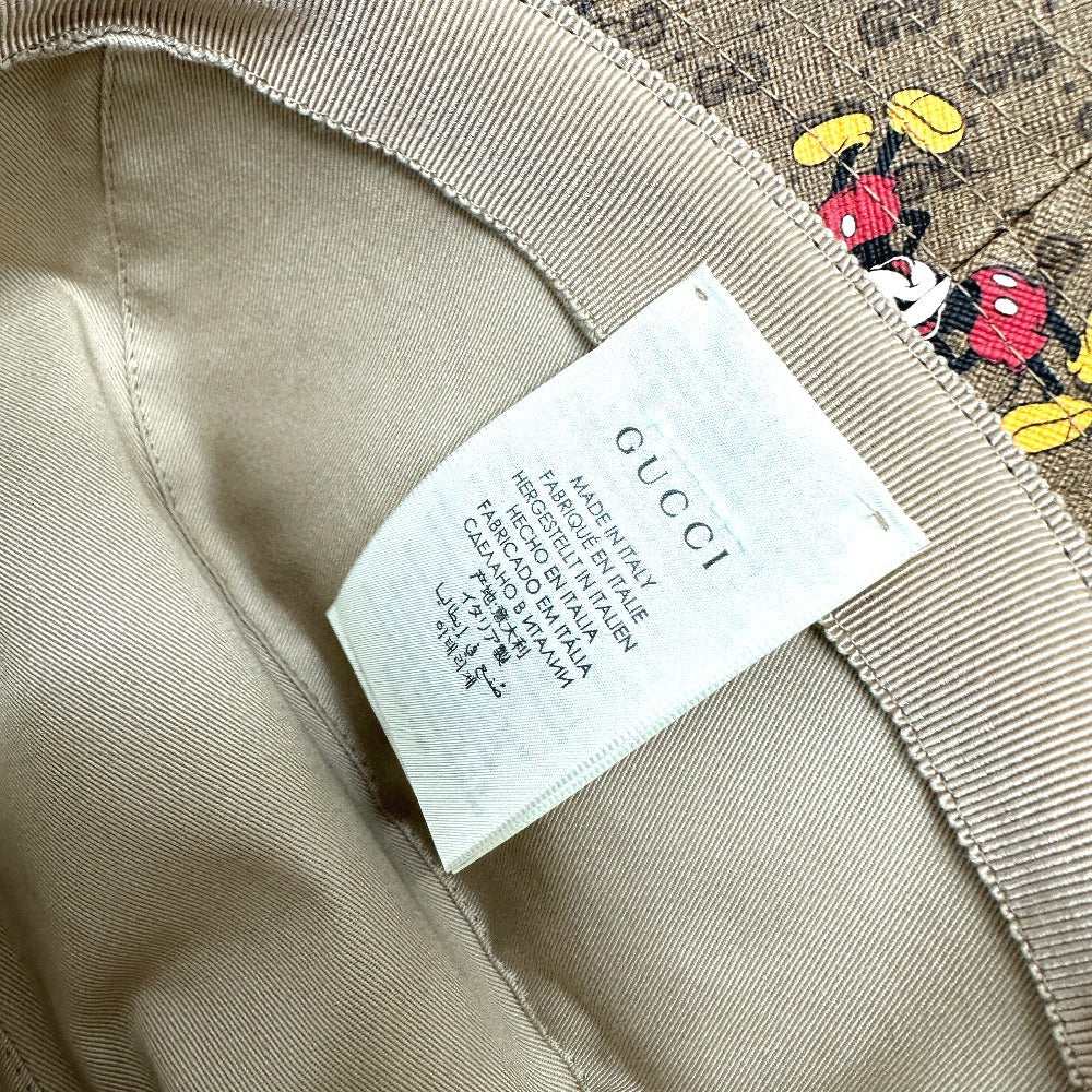 Gucci Hat 602978 Gg Supreme Canvas Brown Mini Gg Disney Mickey Mouse Unisex(Unisex) L