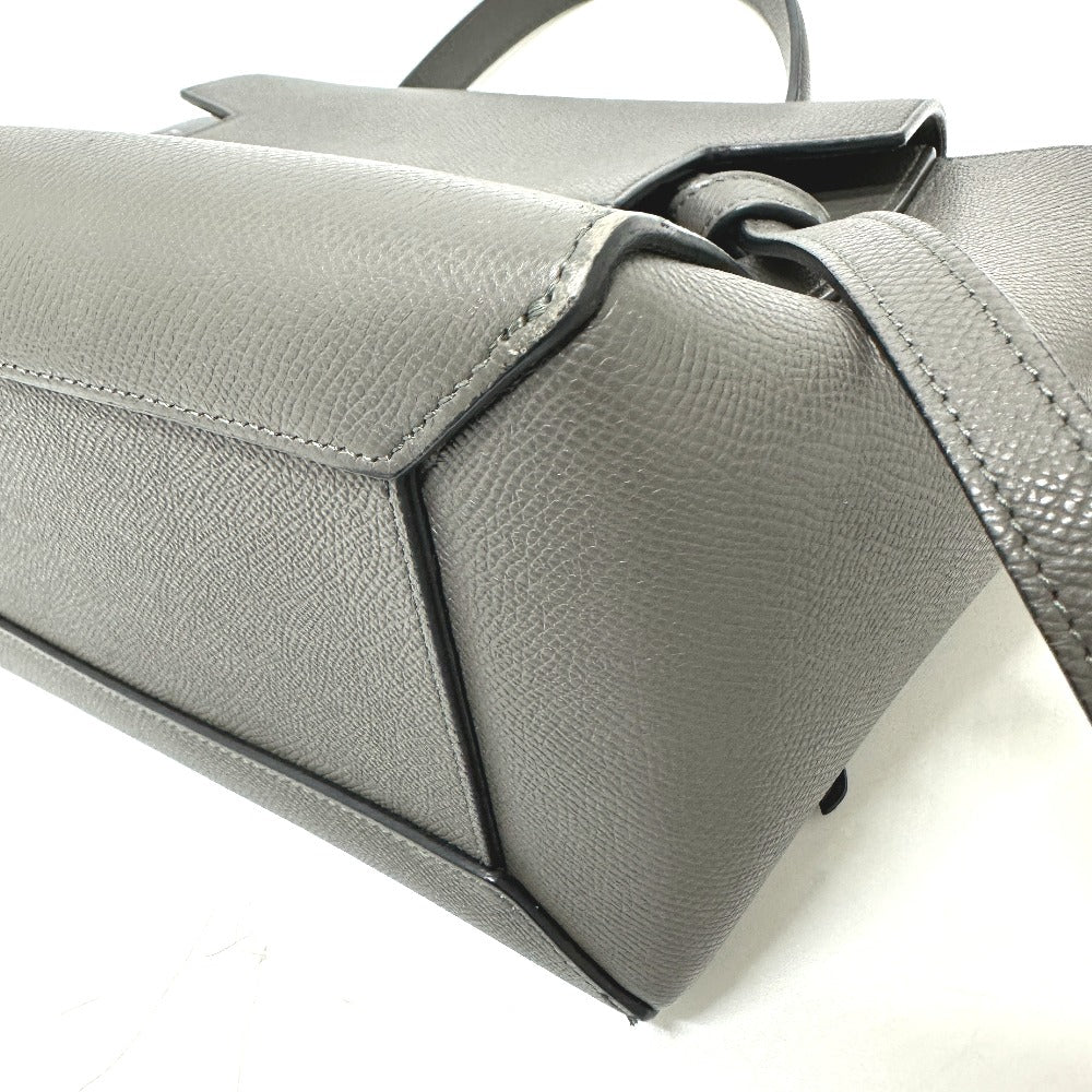 Celine Handbag 189153 Leather Gray Logo Belt Bag Micro Women