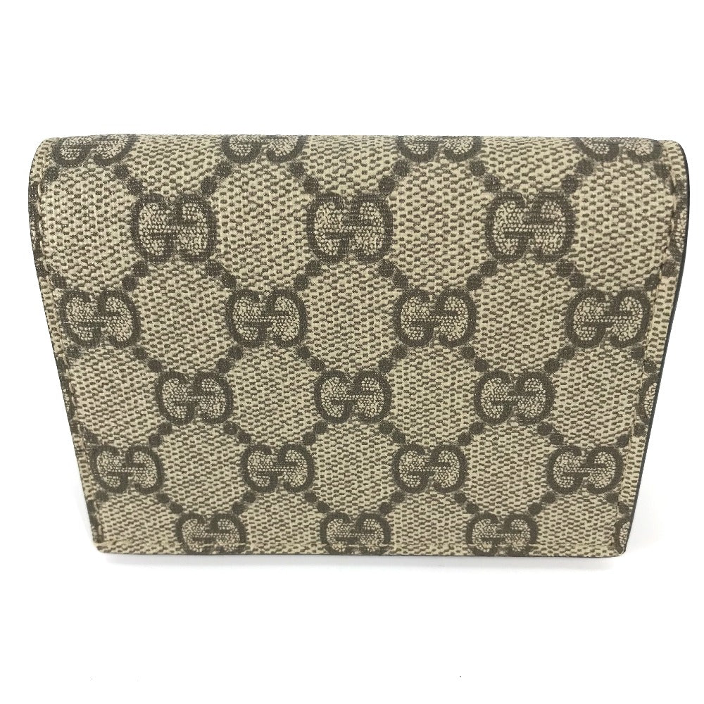 Gucci Folded Wallet 506277 Gg Supreme Canvas Beige X Pink Gg Supreme Bosco Bosco Applique Dog Women