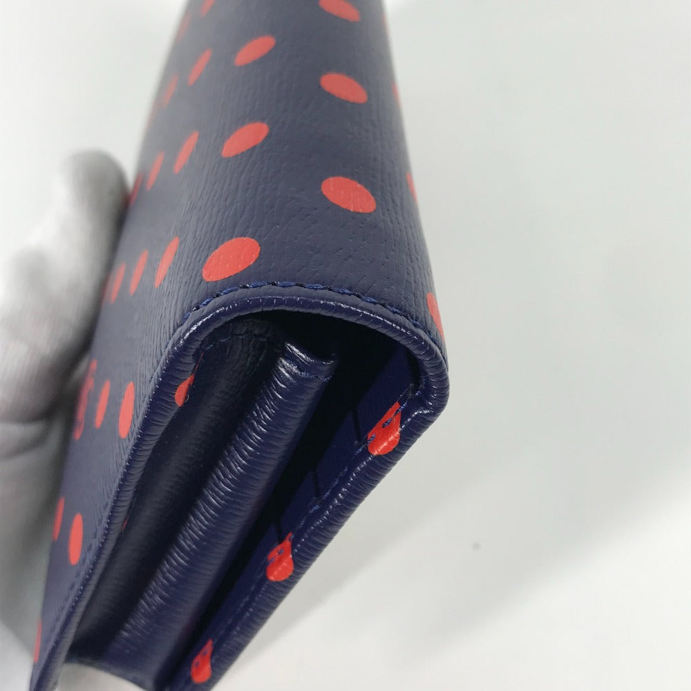 Gucci Long Wallet Purse 621892 Leather Navy X Red Horsebit 1955 Dot Polka Dot Chain Wallet Women