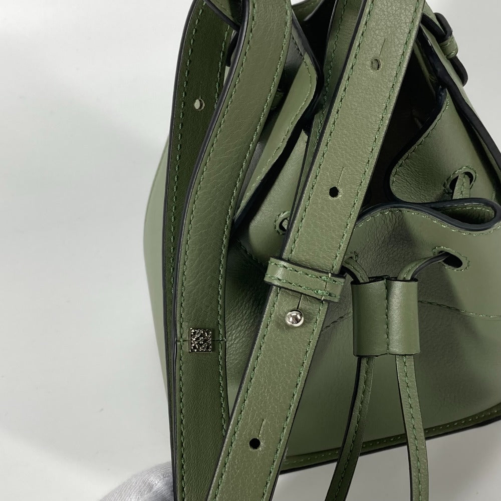 Loewe Shoulder Bag Leather Khaki Shoulder Crossbody Mini Hammock Drawstring Bag Women