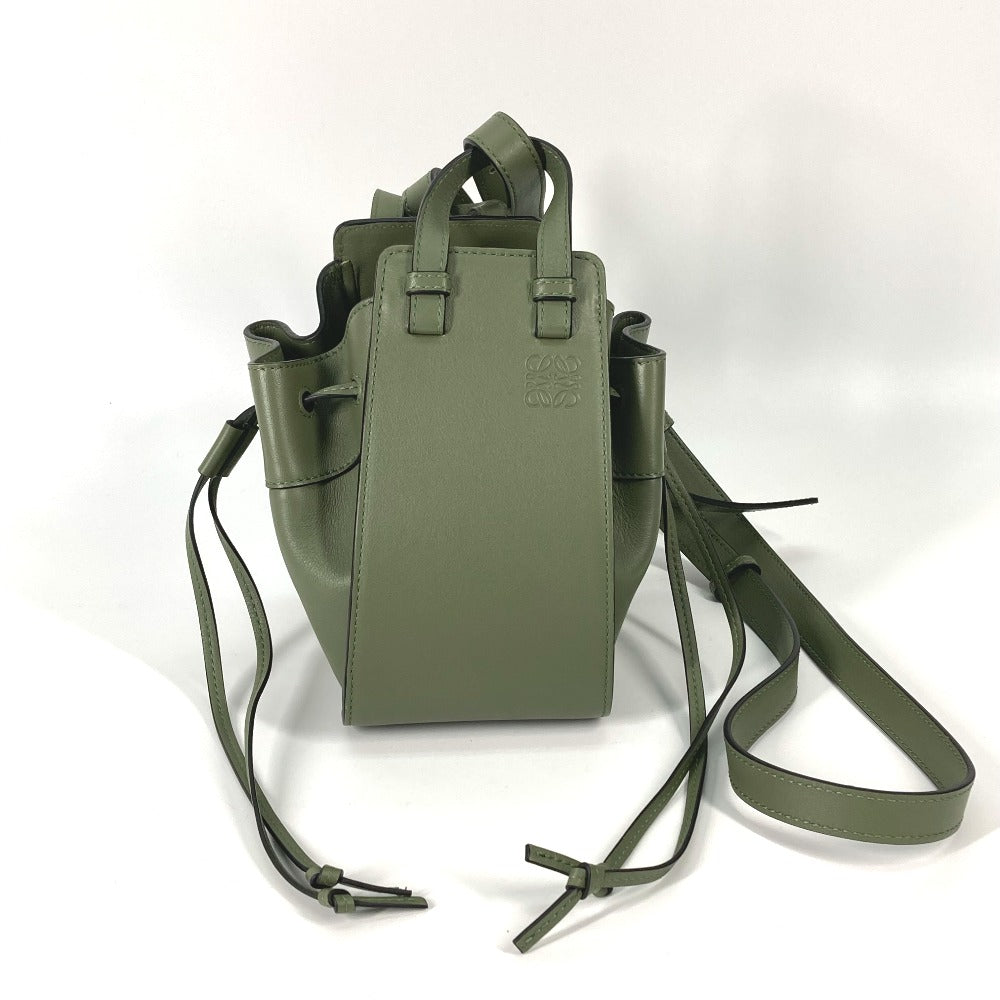 Loewe Shoulder Bag Leather Khaki Shoulder Crossbody Mini Hammock Drawstring Bag Women