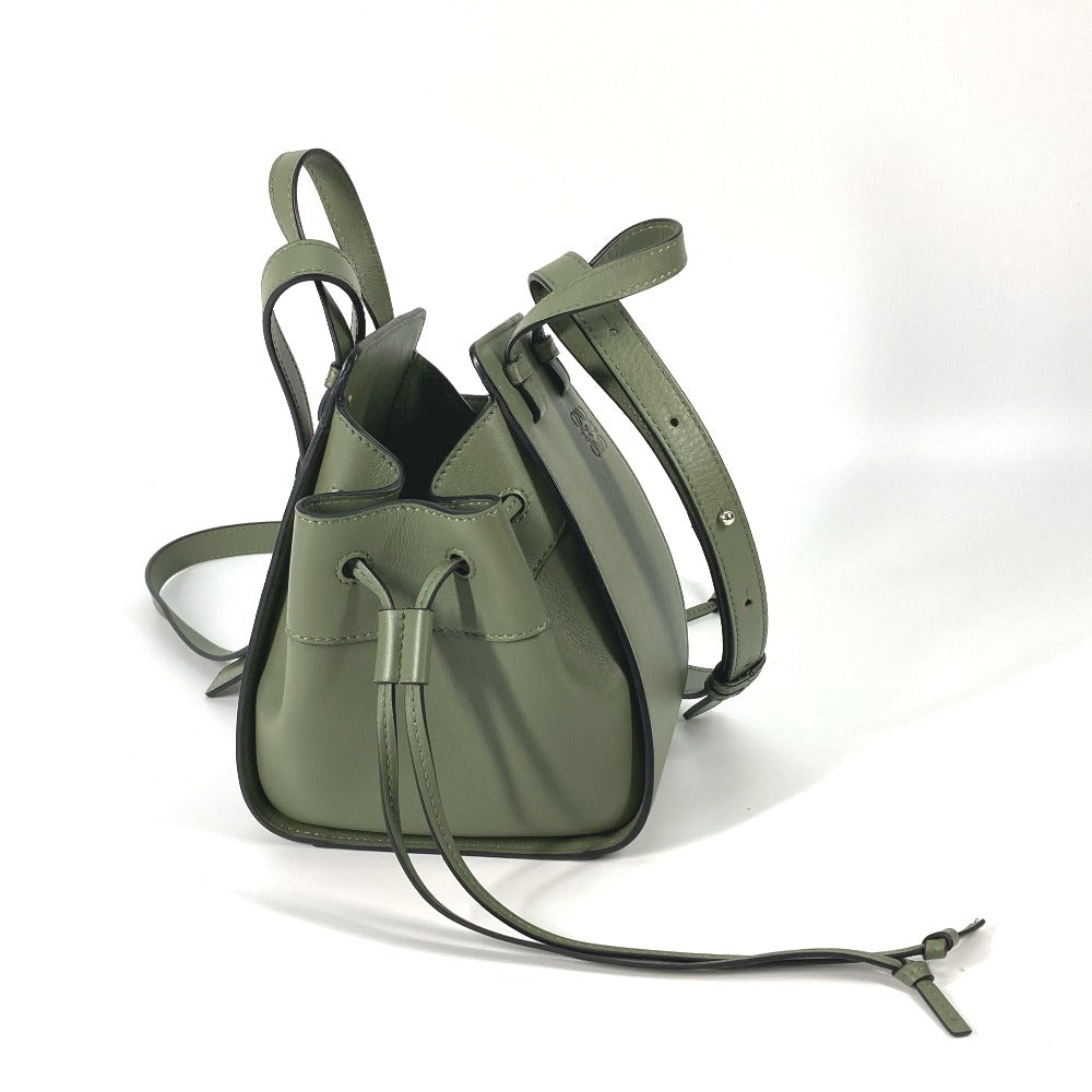 Loewe Shoulder Bag Leather Khaki Shoulder Crossbody Mini Hammock Drawstring Bag Women
