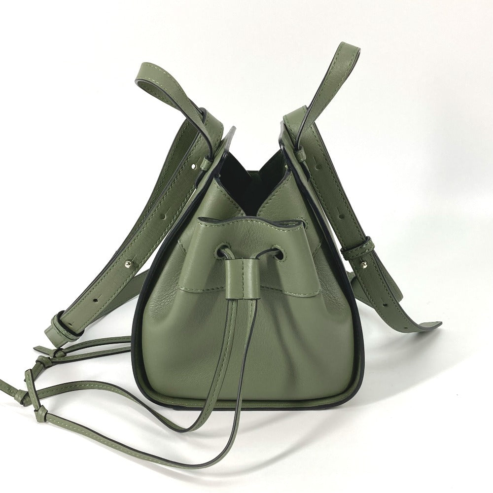 Loewe Shoulder Bag Leather Khaki Shoulder Crossbody Mini Hammock Drawstring Bag Women