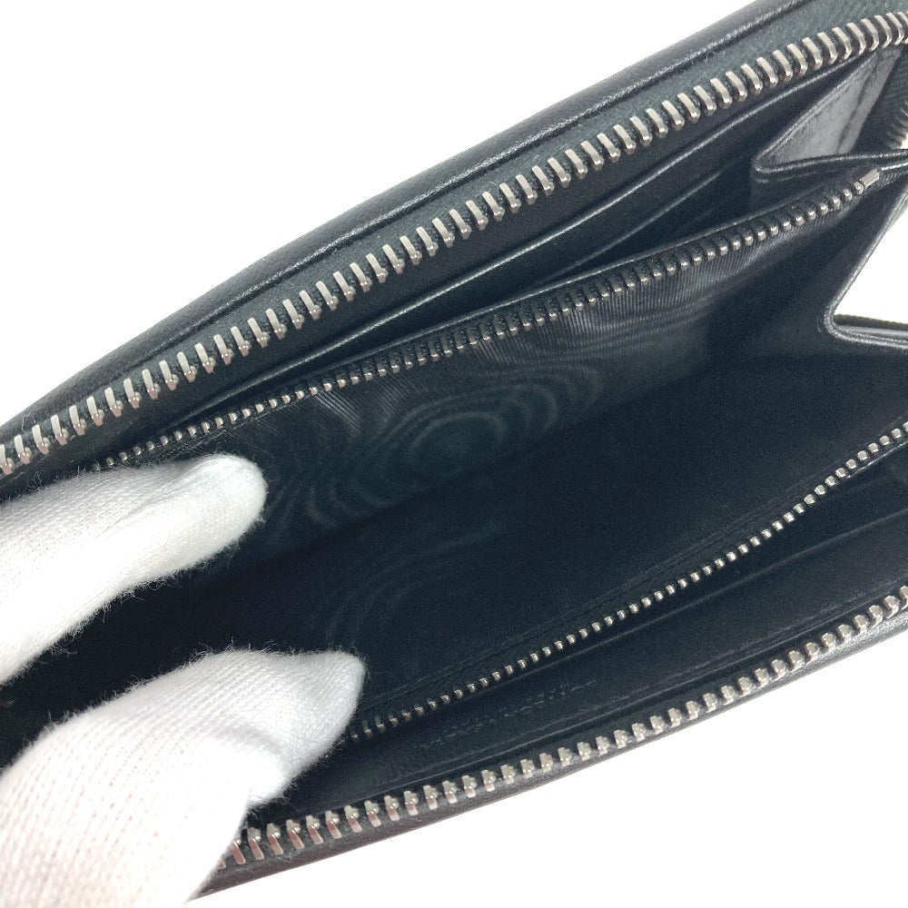 Bottegaveneta Long Wallet Purse Leather Black Long Wallet Intrecciato Women