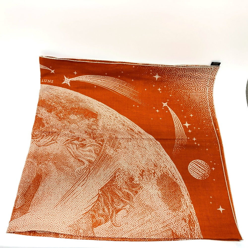 Hermes Scarf Cotton, Silk Orange Clair De Lune Calegean 140 Women