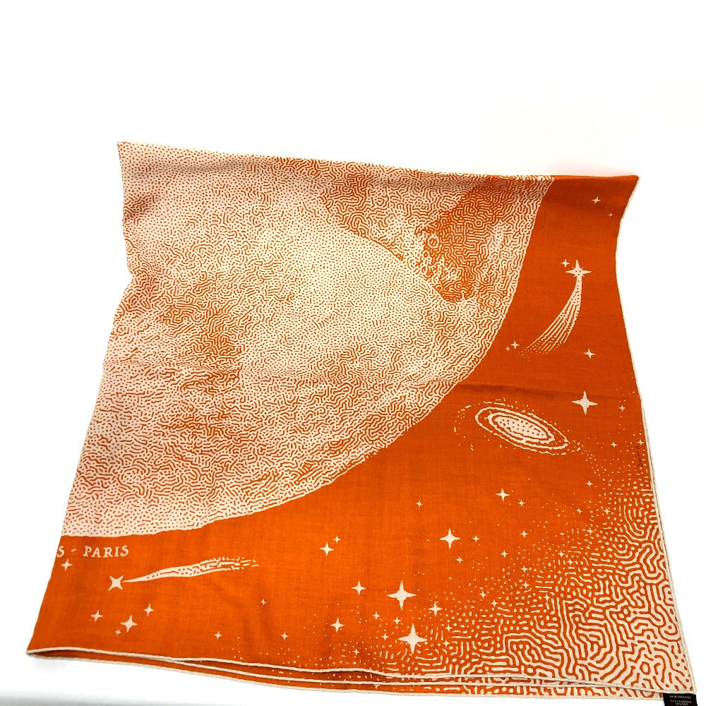 Hermes Scarf Cotton, Silk Orange Clair De Lune Calegean 140 Women