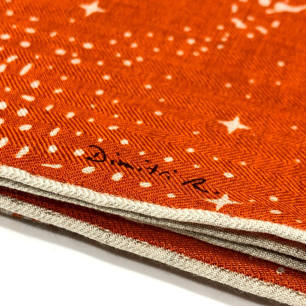 Hermes Scarf Cotton, Silk Orange Clair De Lune Calegean 140 Women
