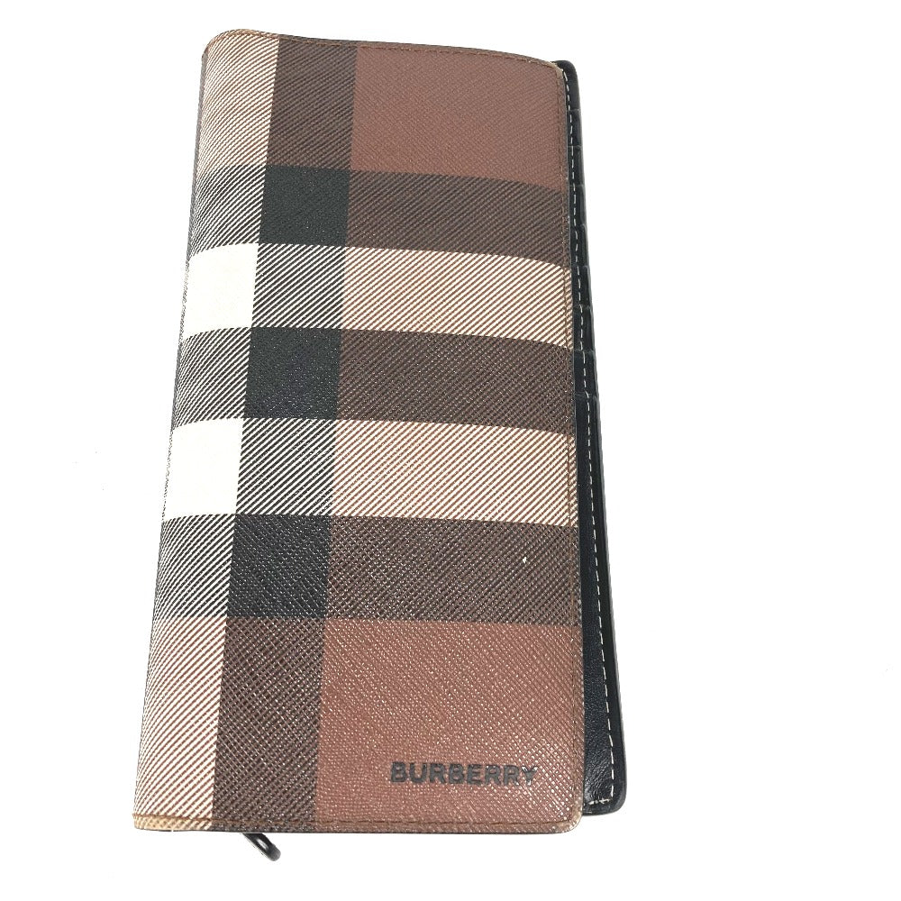 Burberry Long Wallet Purse 8052803 Pvc Brown Long Wallet Giant Check Mens