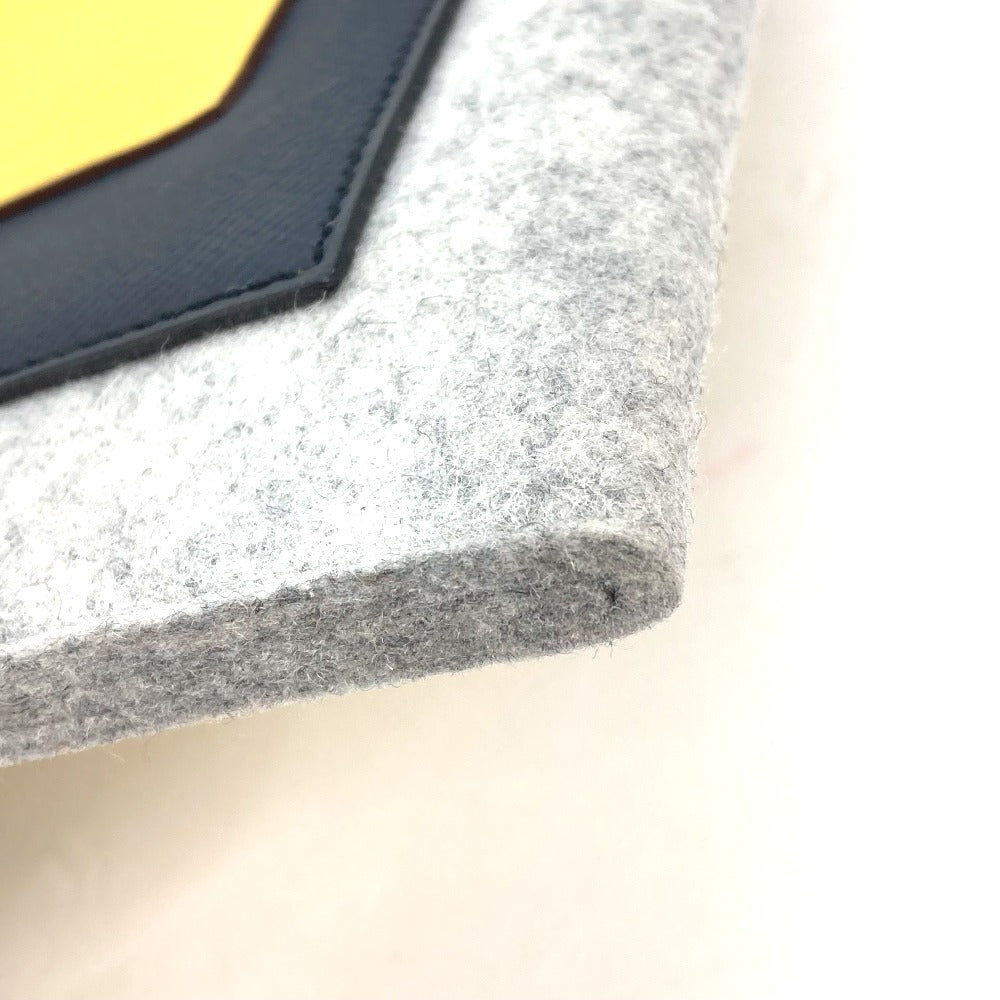 Hermes Clutch Bag Felt / Epsom Gray X Yellow Pouch To Doo 29 Mens