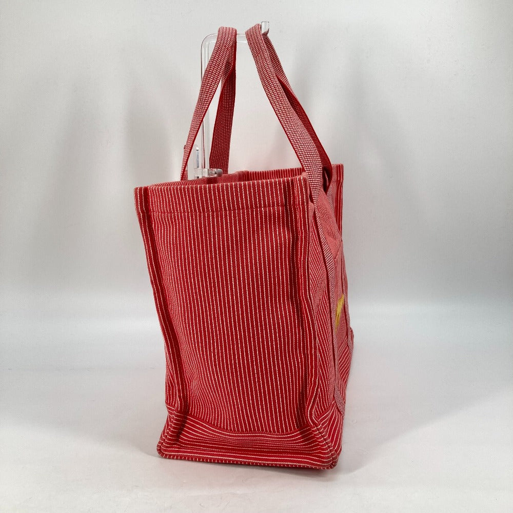 Hermes Tote Bag Canvas Red Mothers Bag Caval Horse Cheval Stripes Kids